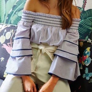 Parker Largo striped cotton blouse from Neiman Marcus.